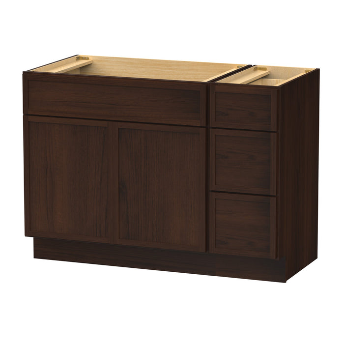 48" Plywood Bathroom Vanity Cabinet without Top - 3 Drawers & 2 Doors - HomeBeyond