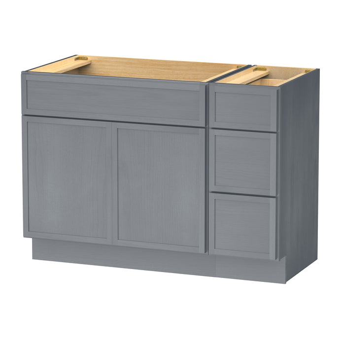 48" Plywood Bathroom Vanity Cabinet without Top - 3 Drawers & 2 Doors - HomeBeyond