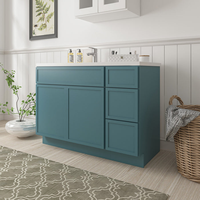 48" Plywood Bathroom Vanity Cabinet without Top - 3 Drawers & 2 Doors - HomeBeyond