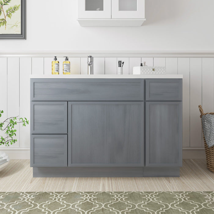 48" Plywood Bathroom Vanity Cabinet without Top - 3 Drawers & 2 Doors - HomeBeyond