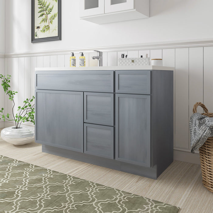 48" Plywood Bathroom Vanity Cabinet without Top - 3 Drawers & 2 Doors - HomeBeyond