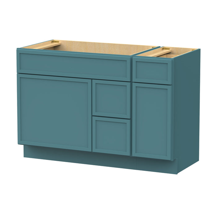 48" Plywood Bathroom Vanity Cabinet without Top - 3 Drawers & 2 Doors - HomeBeyond