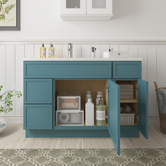 48" Plywood Bathroom Vanity Cabinet without Top - 3 Drawers & 2 Doors - HomeBeyond