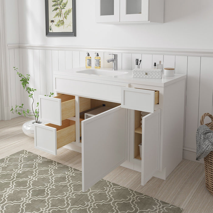 48" Plywood Bathroom Vanity Cabinet without Top - 3 Drawers & 2 Doors - HomeBeyond