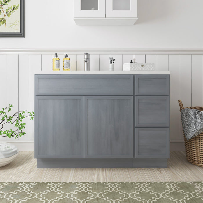 48" Plywood Bathroom Vanity Cabinet without Top - 3 Drawers & 2 Doors - HomeBeyond