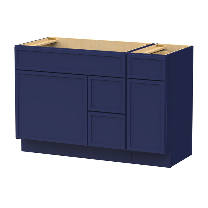 48" Plywood Bathroom Vanity Cabinet without Top - 3 Drawers & 2 Doors - HomeBeyond
