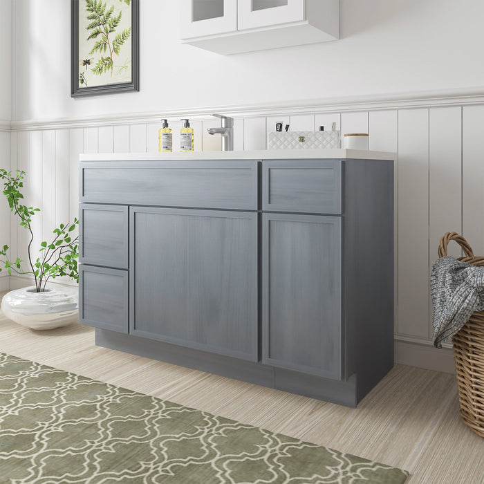 48" Plywood Bathroom Vanity Cabinet without Top - 3 Drawers & 2 Doors - HomeBeyond
