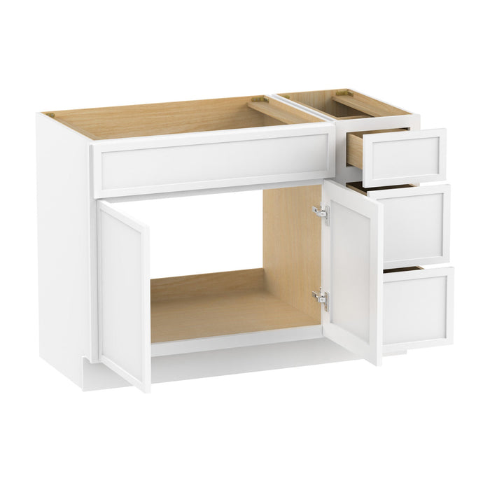 48" Plywood Bathroom Vanity Cabinet without Top - 3 Drawers & 2 Doors - HomeBeyond