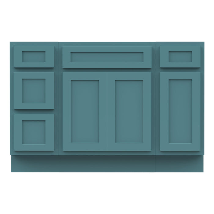 48" Plywood Bathroom Vanity Cabinet without Top - 4 Drawers & 3 Doors - HomeBeyond