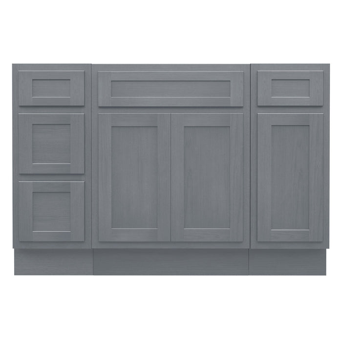 48" Plywood Bathroom Vanity Cabinet without Top - 4 Drawers & 3 Doors - HomeBeyond