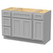 48" Plywood Bathroom Vanity Cabinet without Top - 4 Drawers & 3 Doors - HomeBeyond