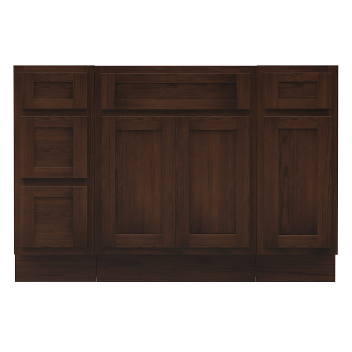 48" Plywood Bathroom Vanity Cabinet without Top - 4 Drawers & 3 Doors - HomeBeyond