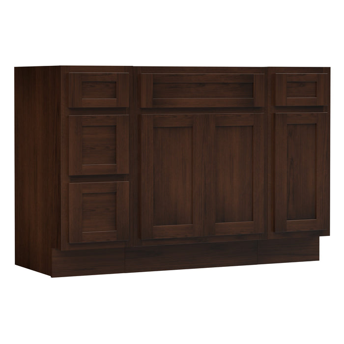 48" Plywood Bathroom Vanity Cabinet without Top - 4 Drawers & 3 Doors - HomeBeyond