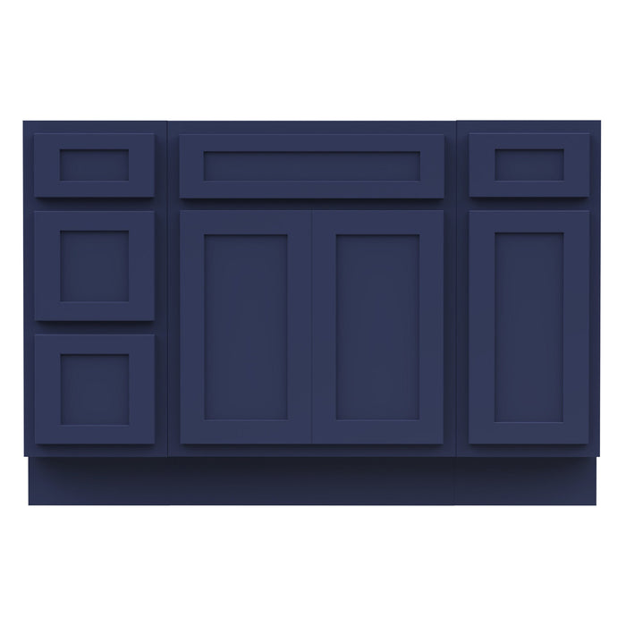 48" Plywood Bathroom Vanity Cabinet without Top - 4 Drawers & 3 Doors - HomeBeyond