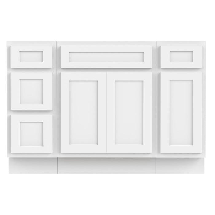 48" Plywood Bathroom Vanity Cabinet without Top - 4 Drawers & 3 Doors - HomeBeyond