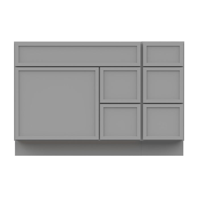 48" Plywood Bathroom Vanity Cabinet without Top - 5 Drawers & 1 Door - HomeBeyond