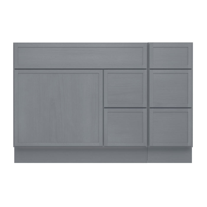48" Plywood Bathroom Vanity Cabinet without Top - 5 Drawers & 1 Door - HomeBeyond