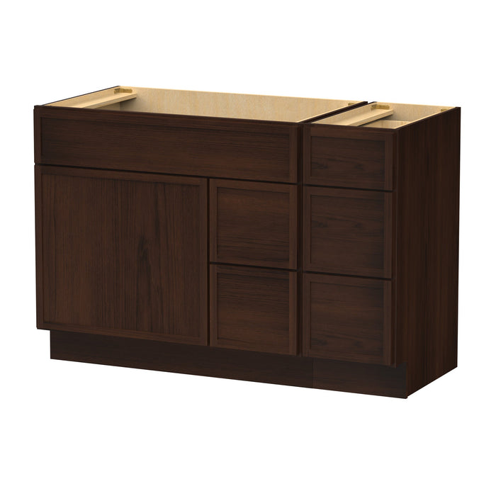 48" Plywood Bathroom Vanity Cabinet without Top - 5 Drawers & 1 Door - HomeBeyond