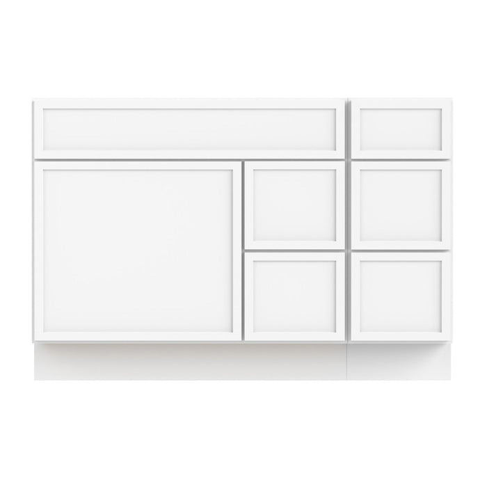 48" Plywood Bathroom Vanity Cabinet without Top - 5 Drawers & 1 Door - HomeBeyond