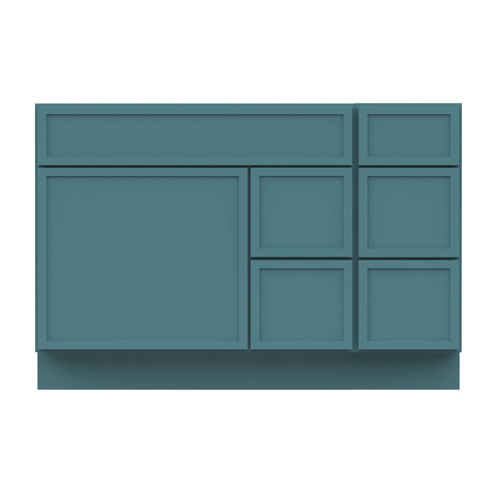 48" Plywood Bathroom Vanity Cabinet without Top - 5 Drawers & 1 Door - HomeBeyond