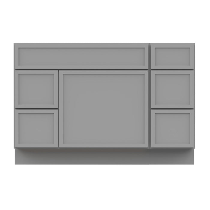 48" Plywood Bathroom Vanity Cabinet without Top - 5 Drawers & 1 Door - HomeBeyond