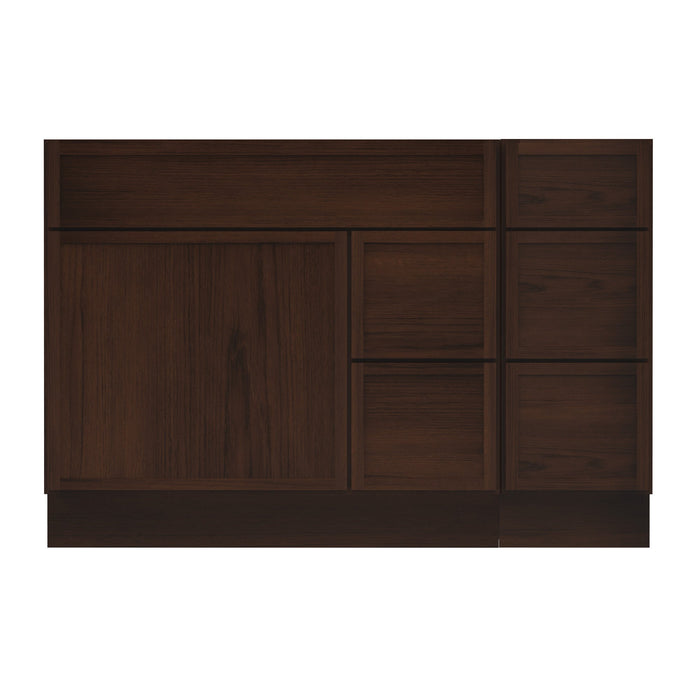 48" Plywood Bathroom Vanity Cabinet without Top - 5 Drawers & 1 Door - HomeBeyond