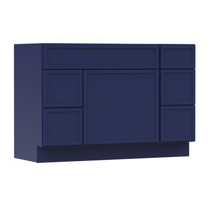 48" Plywood Bathroom Vanity Cabinet without Top - 5 Drawers & 1 Door - HomeBeyond