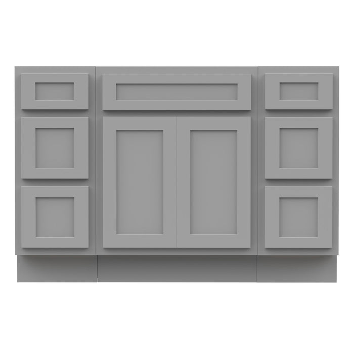 48" Plywood Bathroom Vanity Cabinet without Top - 6 Drawers & 2 Doors - HomeBeyond