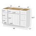 48" Plywood Bathroom Vanity Cabinet without Top - 6 Drawers & 2 Doors - HomeBeyond