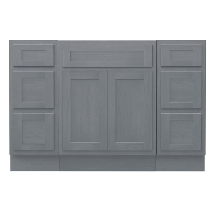 48" Plywood Bathroom Vanity Cabinet without Top - 6 Drawers & 2 Doors - HomeBeyond