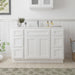 48" Plywood Bathroom Vanity Cabinet without Top - 6 Drawers & 2 Doors - HomeBeyond