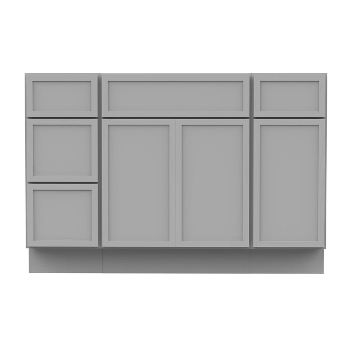48" Polywood Bathroom Vanity Cabinet without Top - 4 Drawers & 3 Doors - HomeBeyond