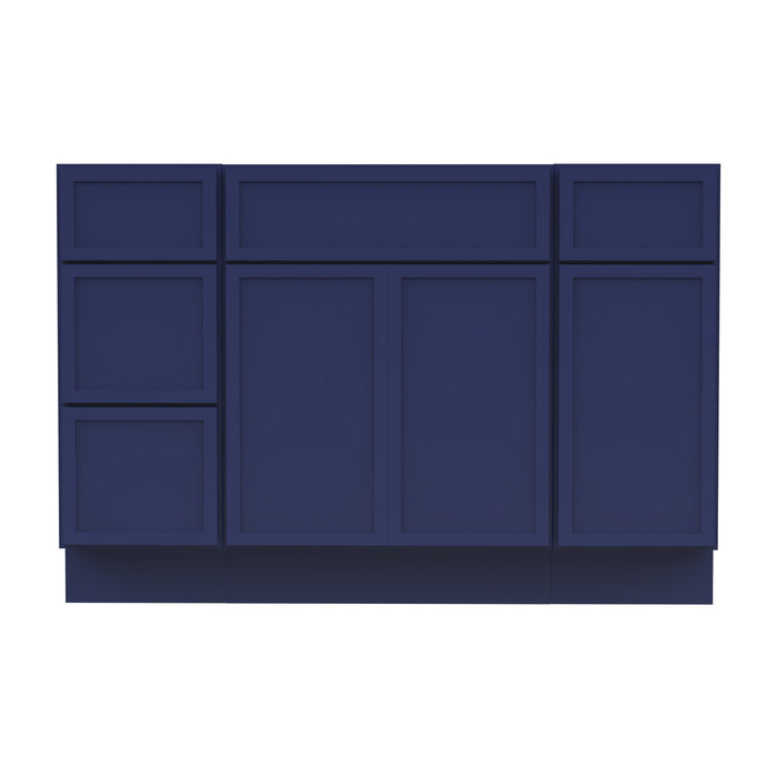 48" Polywood Bathroom Vanity Cabinet without Top - 4 Drawers & 3 Doors - HomeBeyond