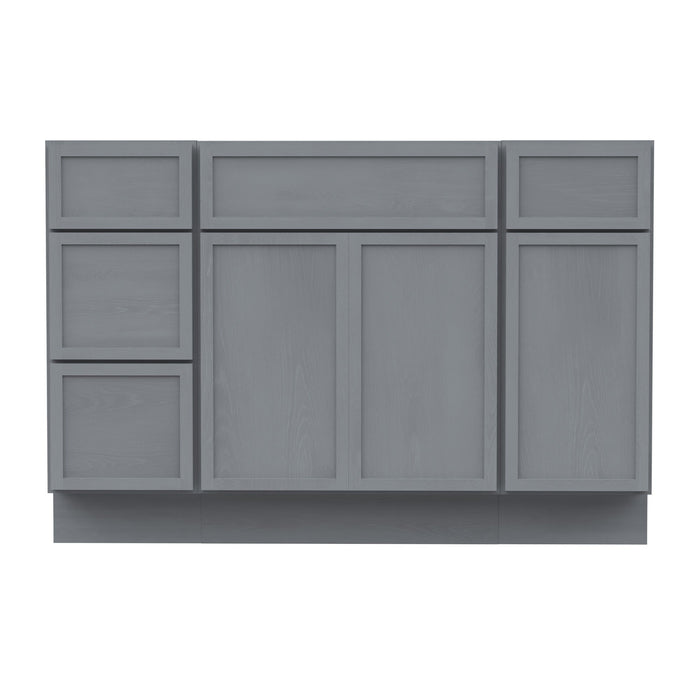 48" Polywood Bathroom Vanity Cabinet without Top - 4 Drawers & 3 Doors - HomeBeyond