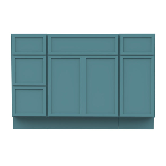 48" Polywood Bathroom Vanity Cabinet without Top - 4 Drawers & 3 Doors - HomeBeyond