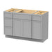 48" Polywood Bathroom Vanity Cabinet without Top - 4 Drawers & 3 Doors - HomeBeyond