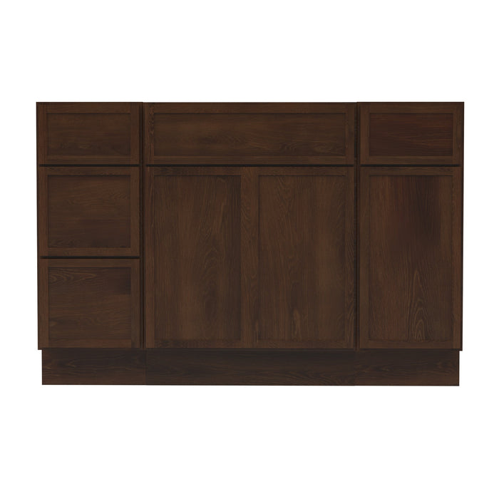 48" Polywood Bathroom Vanity Cabinet without Top - 4 Drawers & 3 Doors - HomeBeyond