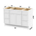 48" Polywood Bathroom Vanity Cabinet without Top - 6 Drawers & 3 Doors - HomeBeyond
