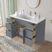 48" Polywood Bathroom Vanity Cabinet without Top - 6 Drawers & 3 Doors - HomeBeyond