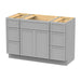 48" Polywood Bathroom Vanity Cabinet without Top - 6 Drawers & 3 Doors - HomeBeyond