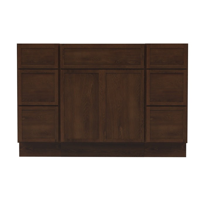 48" Polywood Bathroom Vanity Cabinet without Top - 6 Drawers & 3 Doors - HomeBeyond