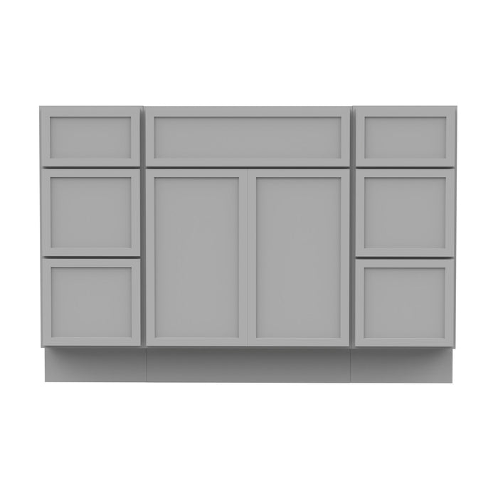 48" Polywood Bathroom Vanity Cabinet without Top - 6 Drawers & 3 Doors - HomeBeyond
