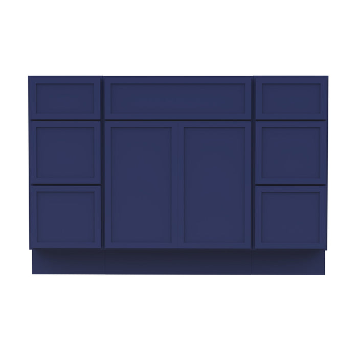 48" Polywood Bathroom Vanity Cabinet without Top - 6 Drawers & 3 Doors - HomeBeyond