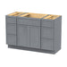 48" Polywood Bathroom Vanity Cabinet without Top - 6 Drawers & 3 Doors - HomeBeyond
