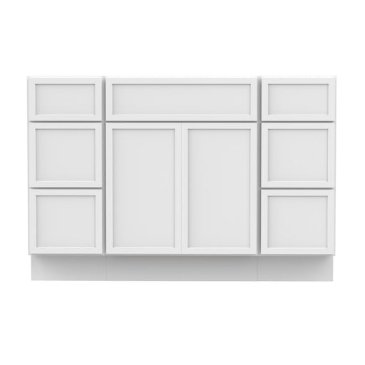 48" Polywood Bathroom Vanity Cabinet without Top - 6 Drawers & 3 Doors - HomeBeyond