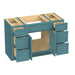 48" Polywood Bathroom Vanity Cabinet without Top - 6 Drawers & 3 Doors - HomeBeyond