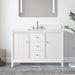 48" Single Sink Freestanding Bath Vanity Cabinet with White Engineered Marble Top - HomeBeyond