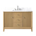 48" Single Sink Freestanding Bath Vanity Cabinet with White Engineered Marble Top - HomeBeyond