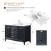 48" Single Sink Freestanding Bath Vanity Cabinet with White Engineered Marble Top - HomeBeyond
