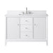48" Single Sink Freestanding Bath Vanity Cabinet with White Engineered Marble Top - HomeBeyond